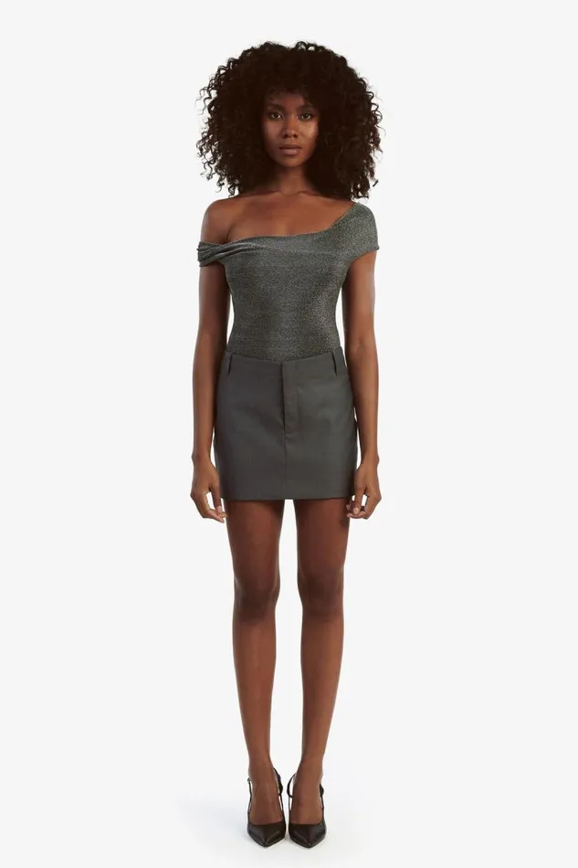 Women Skirts Bardot Maika Mid Rise Mini Skirt In Dark Grey Dark Grey