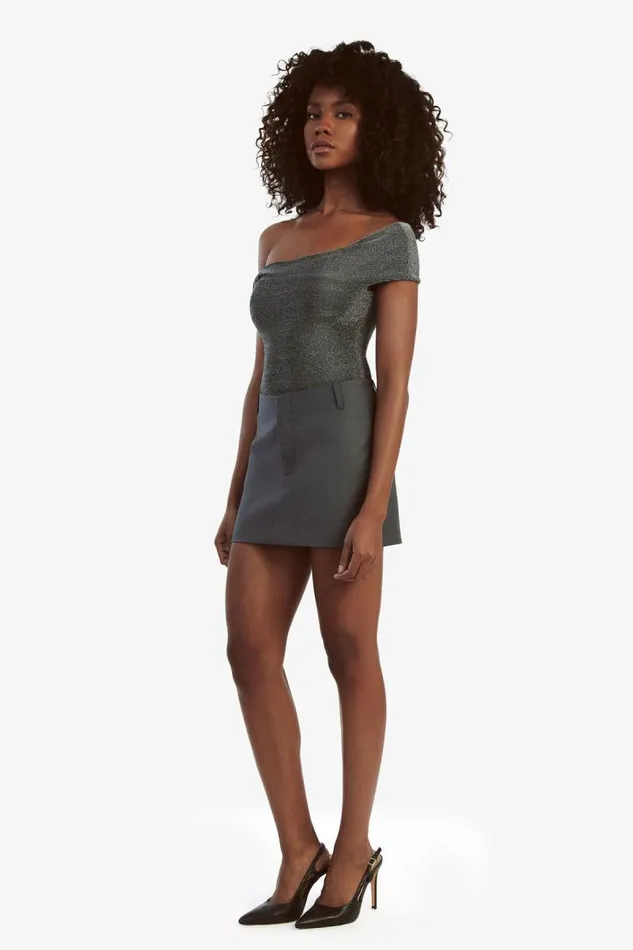 Women Skirts Bardot Maika Mid Rise Mini Skirt In Dark Grey Dark Grey