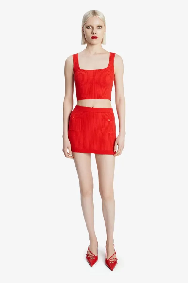 Women Skirts Bardot Sarita Knit Skirt In Deep Red Deep Red Women Skirts Bardot Sarita Knit Skirt In Deep Red Deep Red