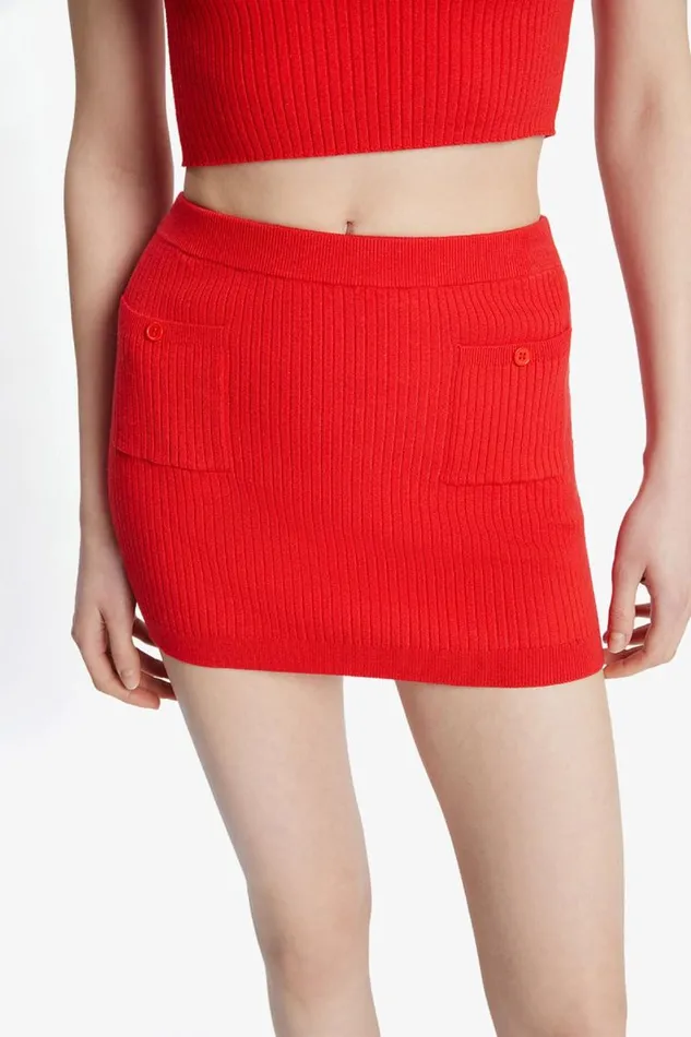 Women Skirts Bardot Sarita Knit Skirt In Deep Red Deep Red Women Skirts Bardot Sarita Knit Skirt In Deep Red Deep Red
