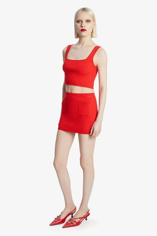 Women Skirts Bardot Sarita Knit Skirt In Deep Red Deep Red Women Skirts Bardot Sarita Knit Skirt In Deep Red Deep Red