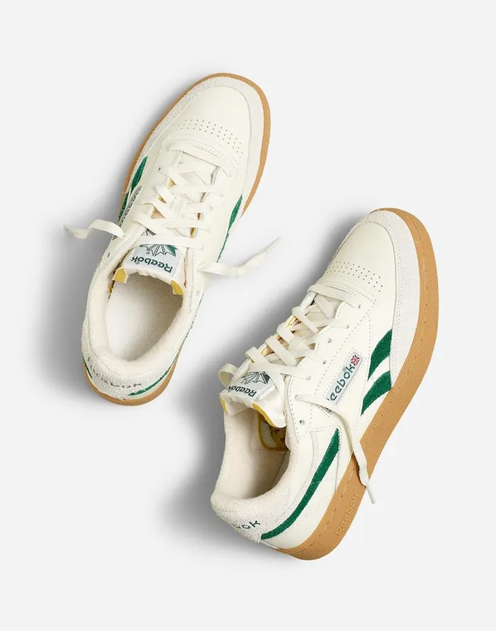 Women Sneakers Madewell Madewell X Reebok Unisex Club C Revenge Sneakers Chalk Dark Green
