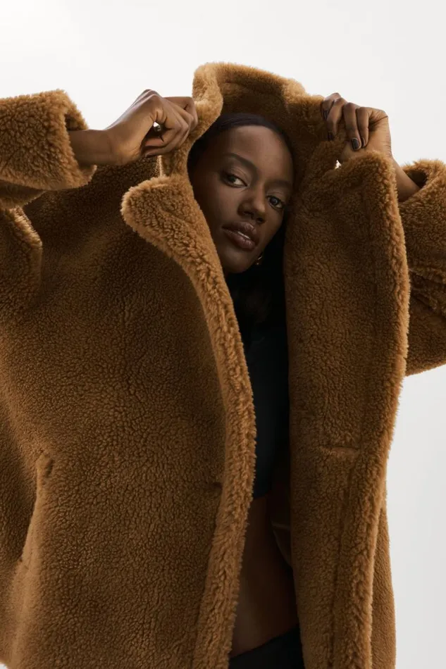 Women SOPHIE Sherpa Jacket Brown LAMARQUE Sherpa Women SOPHIE Sherpa Jacket Brown LAMARQUE Sherpa
