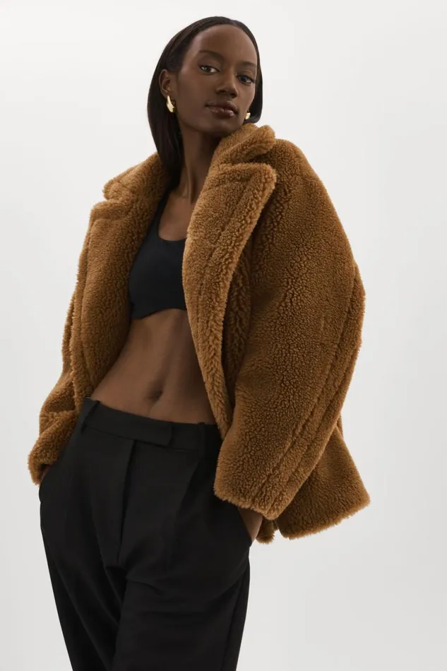 Women SOPHIE Sherpa Jacket Brown LAMARQUE Sherpa Women SOPHIE Sherpa Jacket Brown LAMARQUE Sherpa