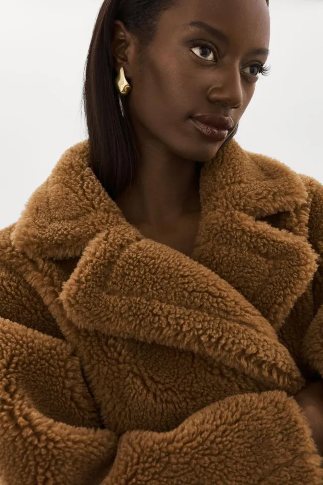 Women SOPHIE Sherpa Jacket Brown LAMARQUE Sherpa Women SOPHIE Sherpa Jacket Brown LAMARQUE Sherpa