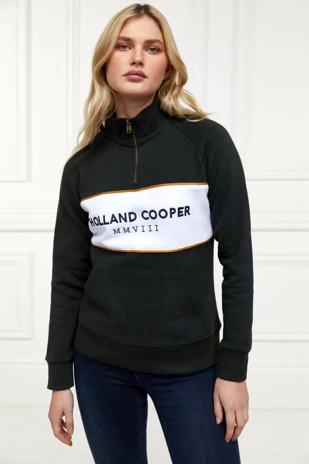 Women Sporting Heritage Zip Henley Racing Green Holland Cooper Henley