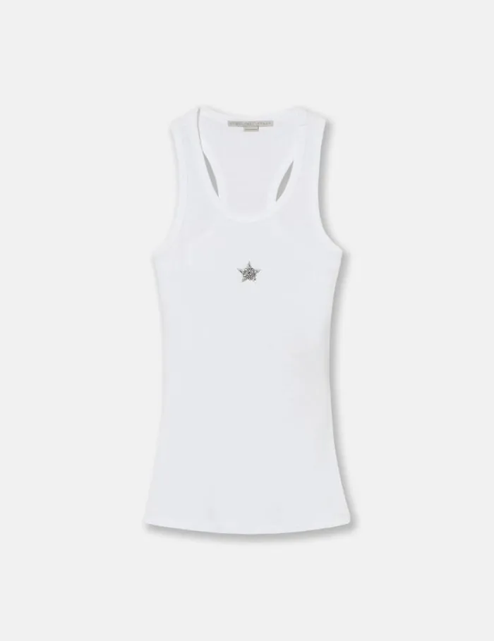 Women Star Tank Top Pure White Stella McCartney Sweatshirts And TShirts