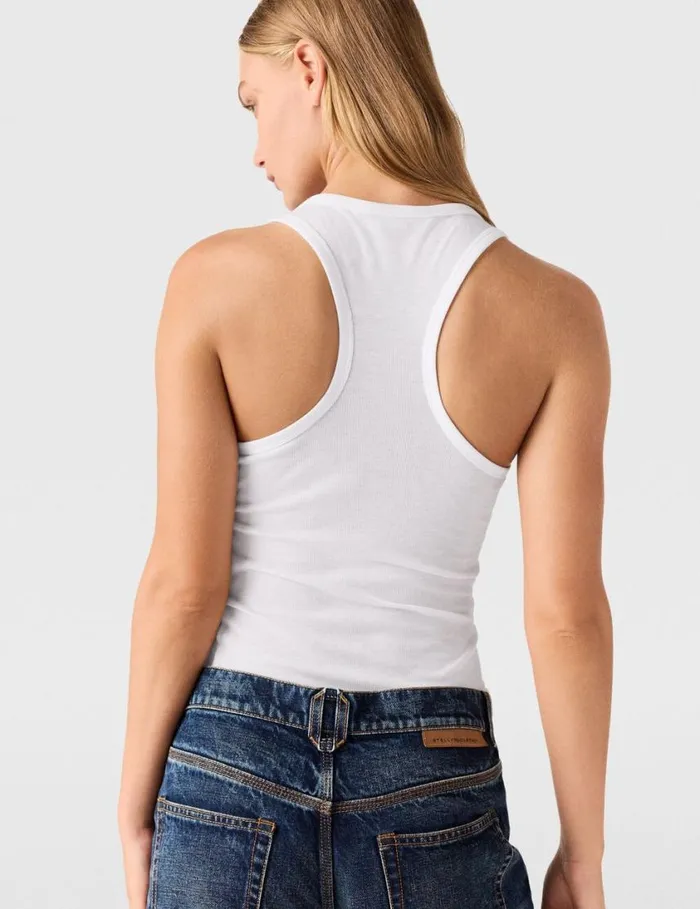 Women Star Tank Top Pure White Stella McCartney Sweatshirts And TShirts