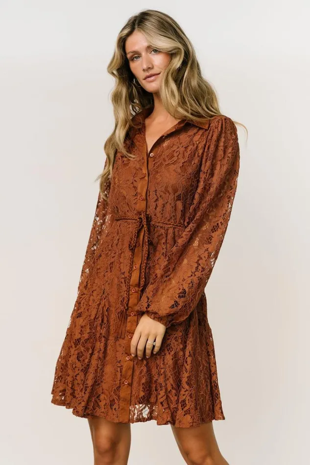 Women Stefan Lace Short Dress Cinnamon Baltic Born Short Dresses