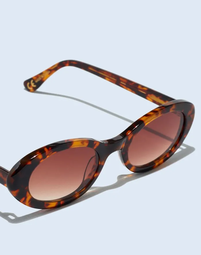 Women Sunglasses Madewell Russell Oval Sunglasses Afterglow Red Tort