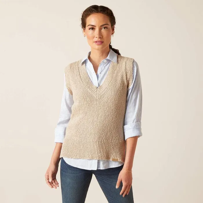 Women Sweaters and Cardigans Ariat Bellefonte Vest Tan