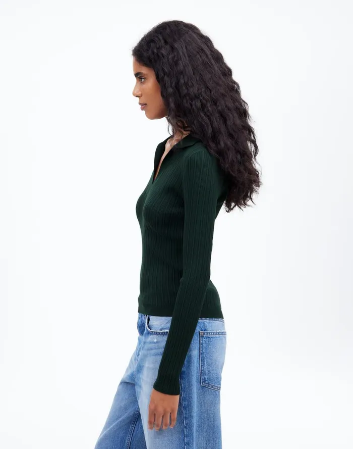 Women Sweaters Madewell The Signature Knit JohnnyCollar Sweater Luxury Forest