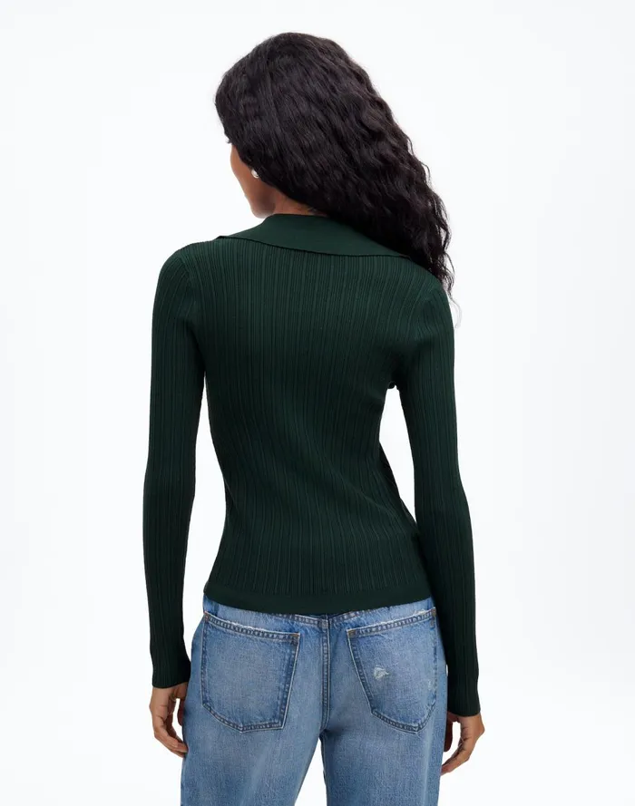Women Sweaters Madewell The Signature Knit JohnnyCollar Sweater Luxury Forest
