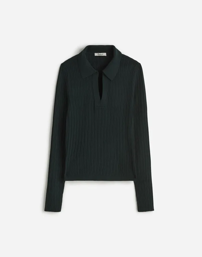 Women Sweaters Madewell The Signature Knit JohnnyCollar Sweater Luxury Forest