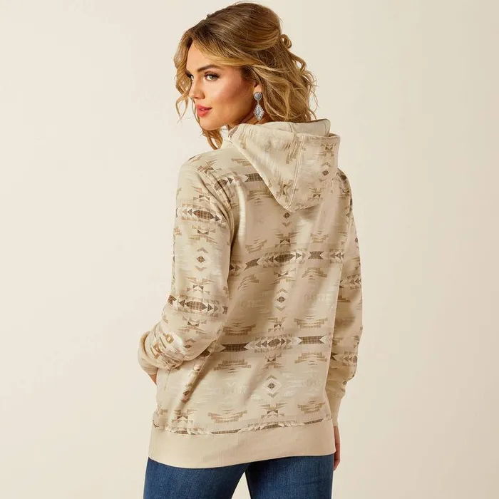 Women Sweatshirts and Hoodies Ariat Ariat Logo 20 Hoodie Sandstone Southwest Print Women Sweatshirts and Hoodies Ariat Ariat Logo 20 Hoodie Sandstone Southwest Print