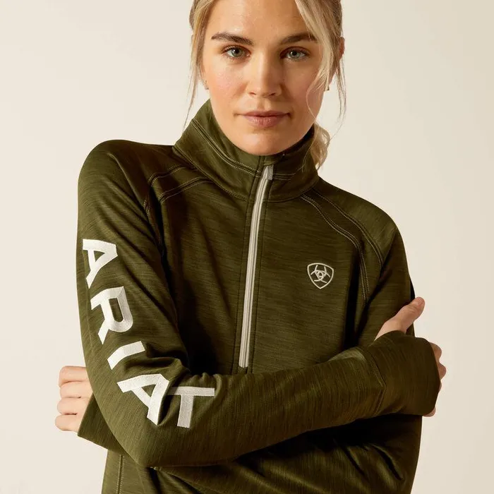 Women Sweatshirts and Hoodies Ariat Tek Team 12 Zip Sweatshirt Winter Moss