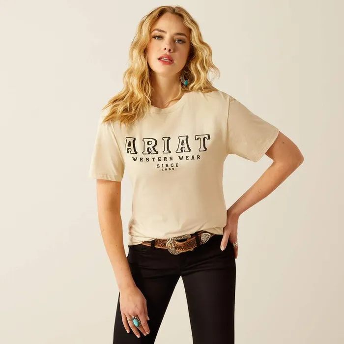 Women TShirts and Tops Ariat Ariat Western Wear TShirt Natural