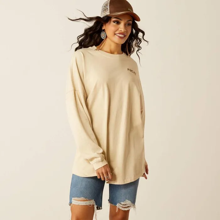 Women TShirts and Tops Ariat Canvas Oversized TShirt Summer Sand