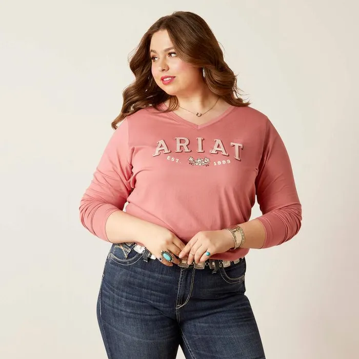 Women TShirts and Tops Ariat Flora Tee Dusty Rose