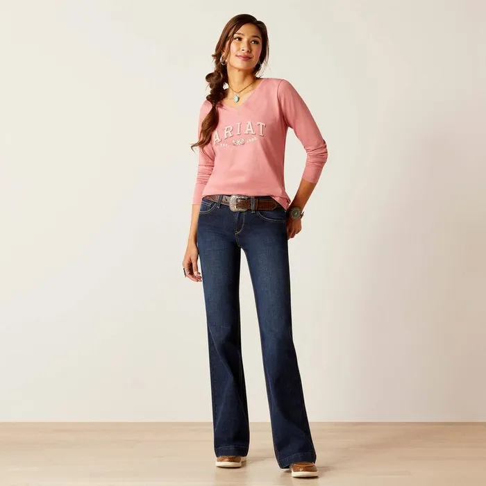 Women TShirts and Tops Ariat Flora Tee Dusty Rose