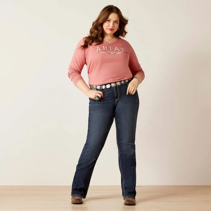 Women TShirts and Tops Ariat Flora Tee Dusty Rose