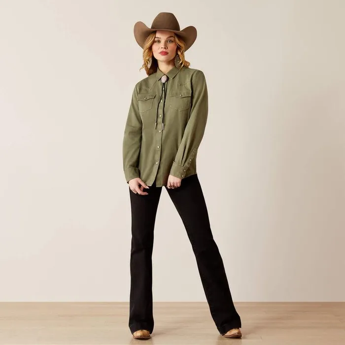Women TShirts and Tops Ariat Jurlington Snap Shirt Sea Spray Women TShirts and Tops Ariat Jurlington Snap Shirt Sea Spray