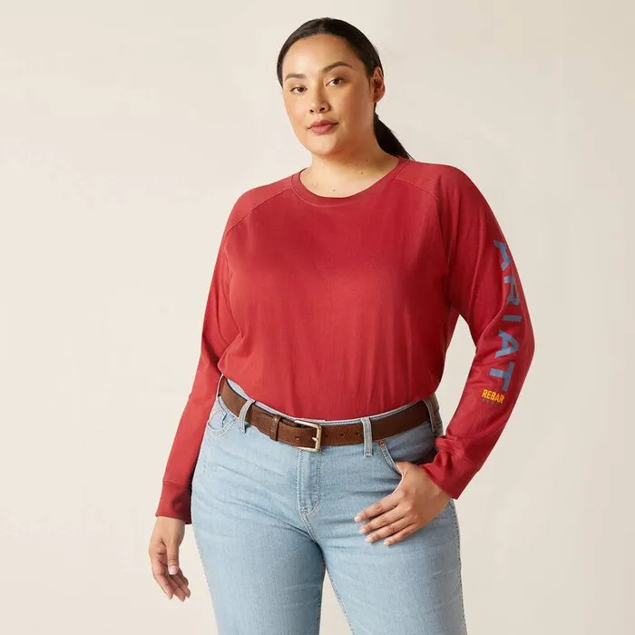 Women TShirts and Tops Ariat Rebar Cotton Strong Logo Graphic