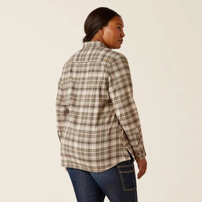 Women TShirts and Tops Ariat Rebar Flannel DuraStretch Work Shirt Beetle