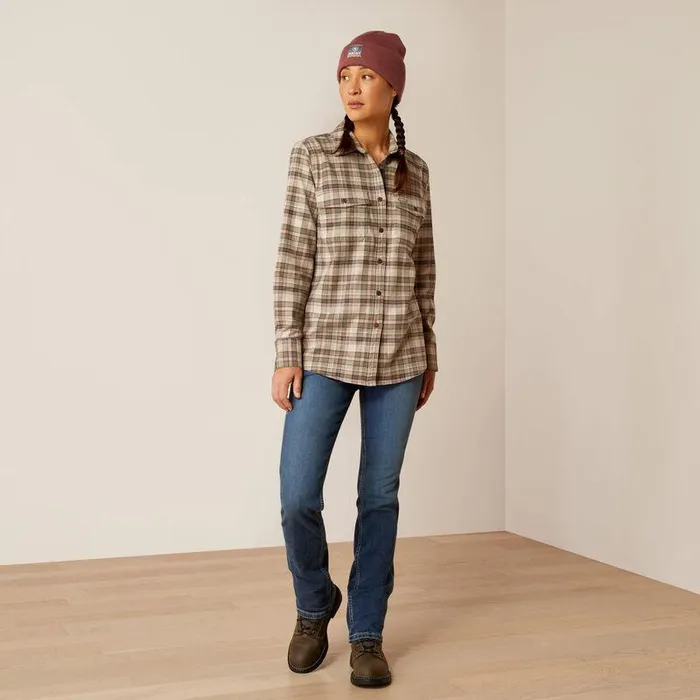 Women TShirts and Tops Ariat Rebar Flannel DuraStretch Work Shirt Beetle