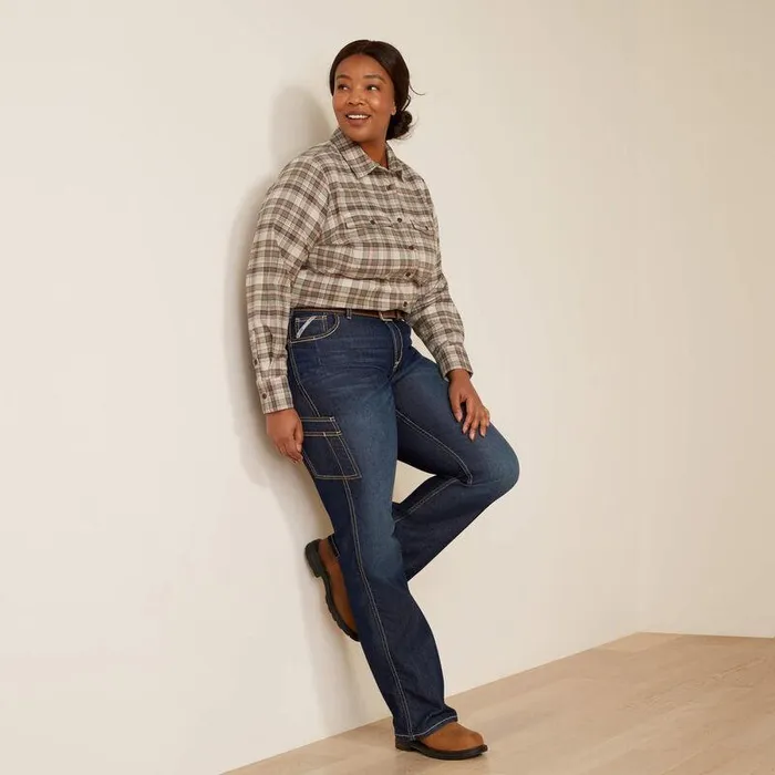 Women TShirts and Tops Ariat Rebar Flannel DuraStretch Work Shirt Beetle