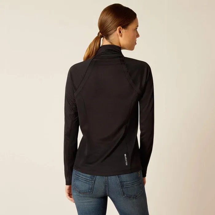 Women TShirts and Tops Ariat Sunstopper 30 14 Zip Baselayer Black