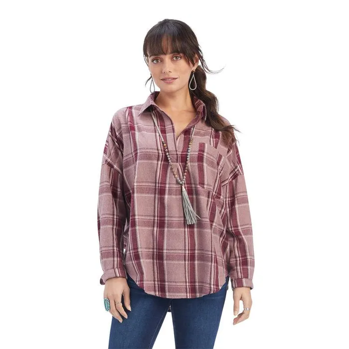 Women TShirts and Tops Ariat Wild West Tunic Wild West Plaid
