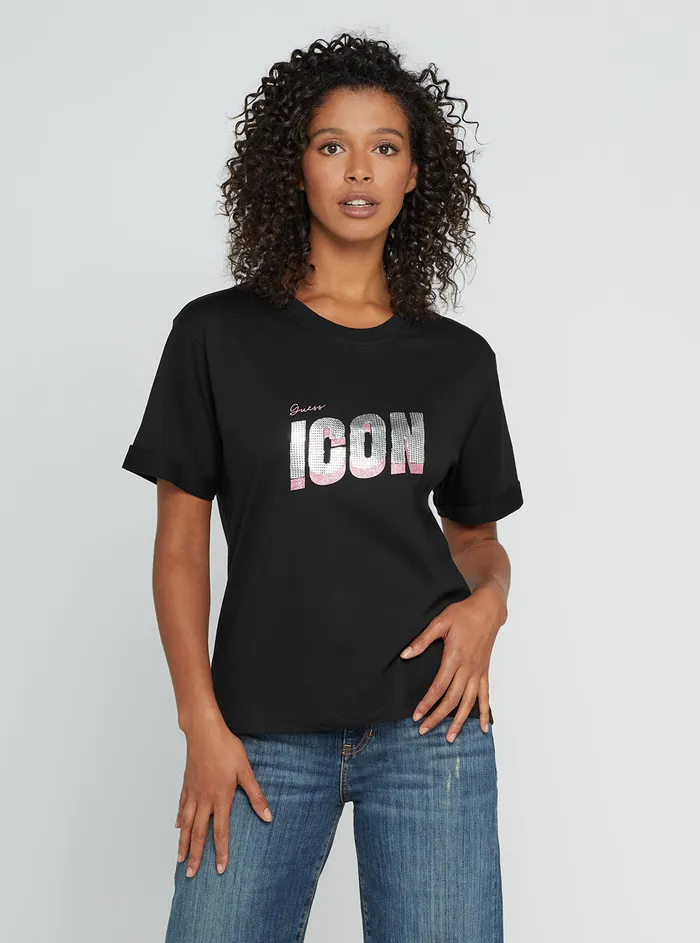 Women Tees and Tanks GUESS Eco Black Anica Tshirt