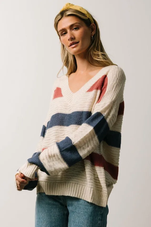 Women Telluride Striped Sweater Blue Multi Baltic Born Sweaters