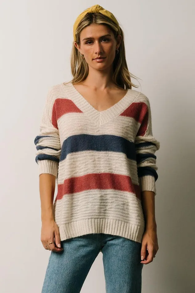 Women Telluride Striped Sweater Blue Multi Baltic Born Sweaters