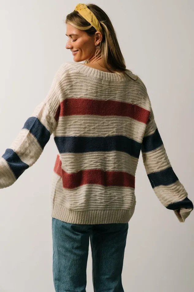 Women Telluride Striped Sweater Blue Multi Baltic Born Sweaters
