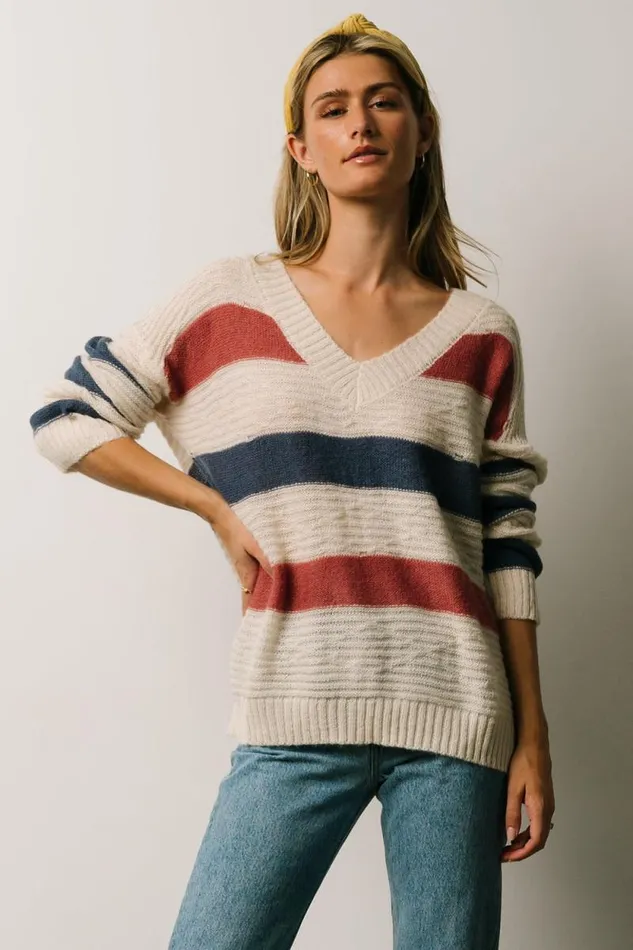 Women Telluride Striped Sweater Blue Multi Baltic Born Sweaters