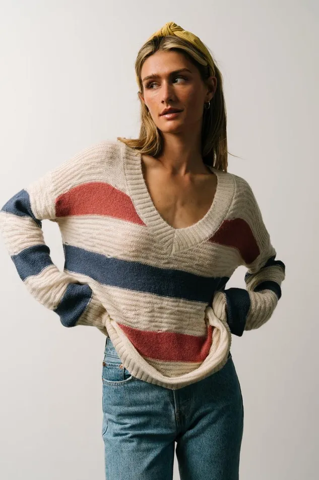 Women Telluride Striped Sweater Blue Multi Baltic Born Sweaters