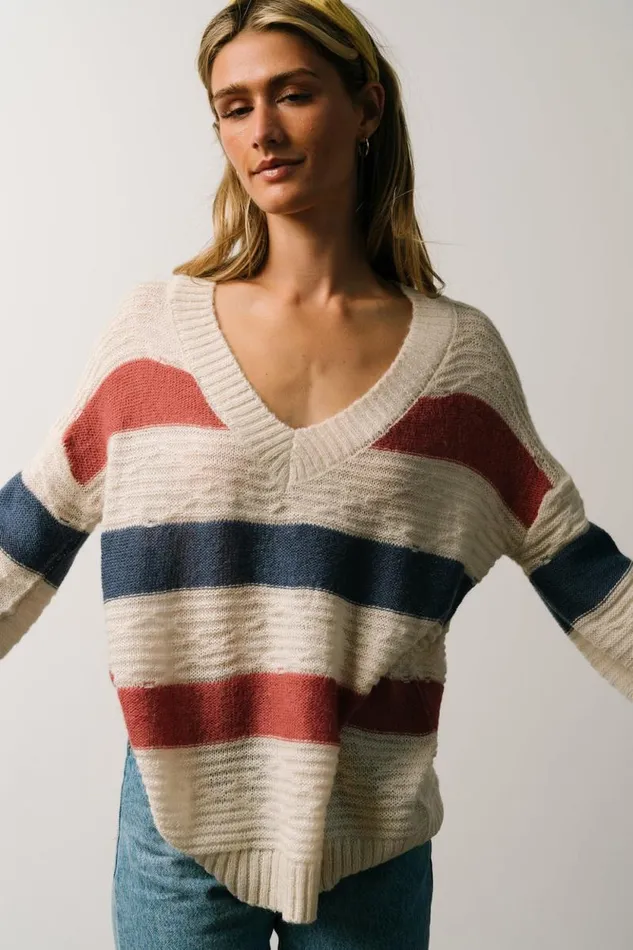 Women Telluride Striped Sweater Blue Multi Baltic Born Sweaters