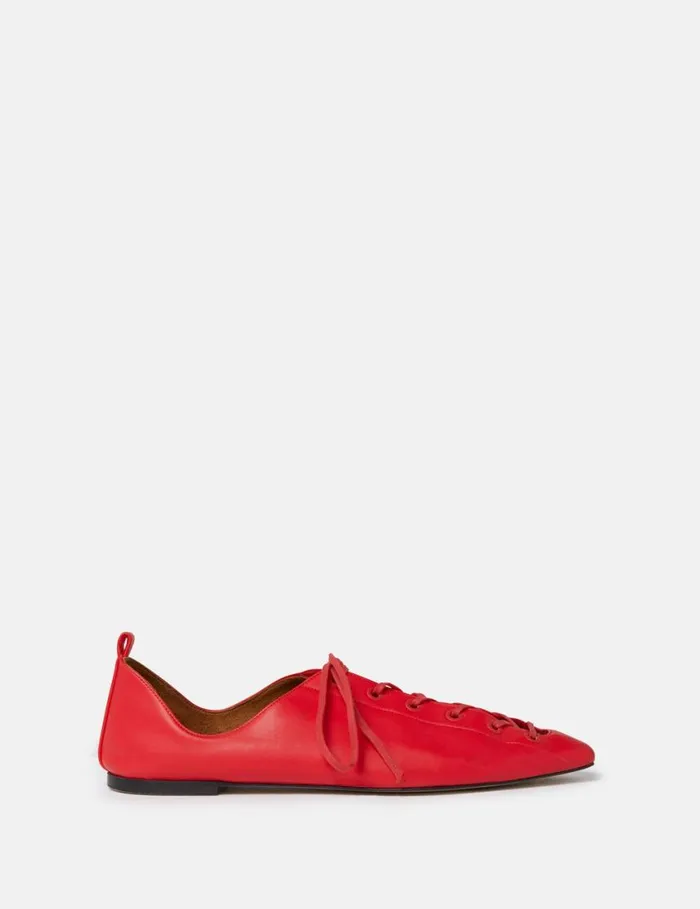 Women Terra Laced Alter Mat Ballerina Flats Lipstick Red Stella McCartney Flats