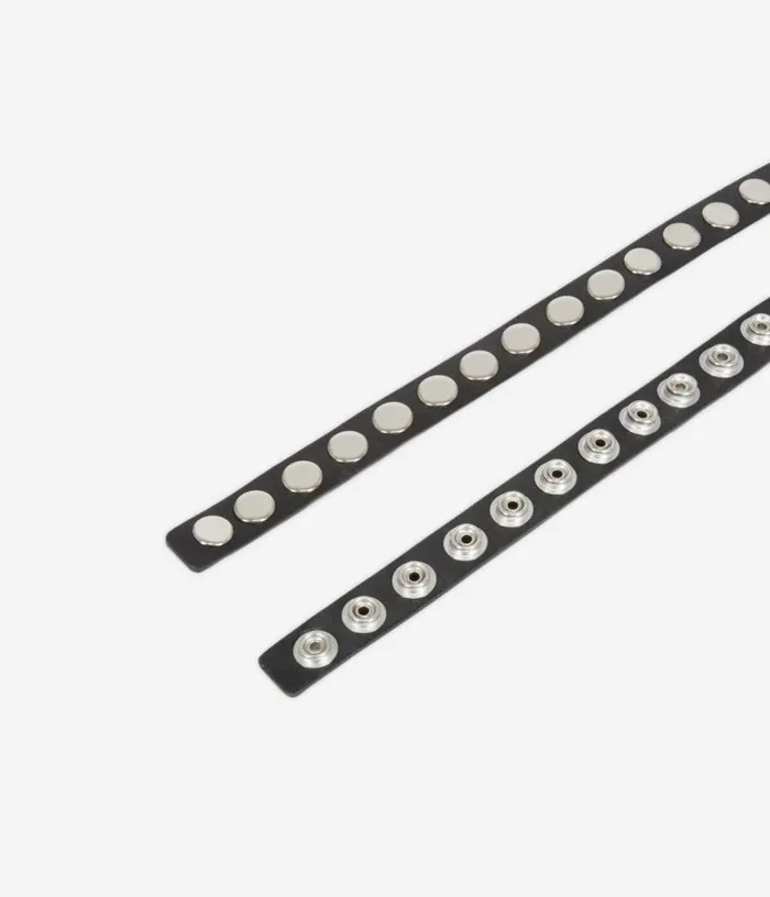 Women Thin Black Leather Belt THE KOOPLES Belts