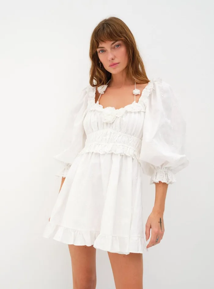 Women Tiana Mini Dress White For Love and Lemons Dresses