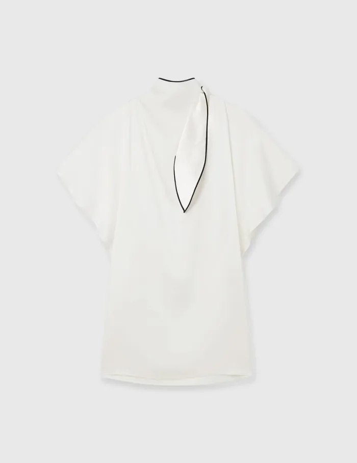 Women Tie Neck Mini Dress Cream Stella McCartney Dresses