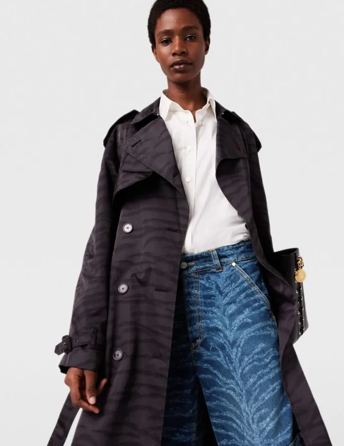 Women Tiger Print Belted Trench Coat Black Tiger Print Stella McCartney Coats And Jackets Women Tiger Print Belted Trench Coat Black Tiger Print Stella McCartney Coats And Jackets