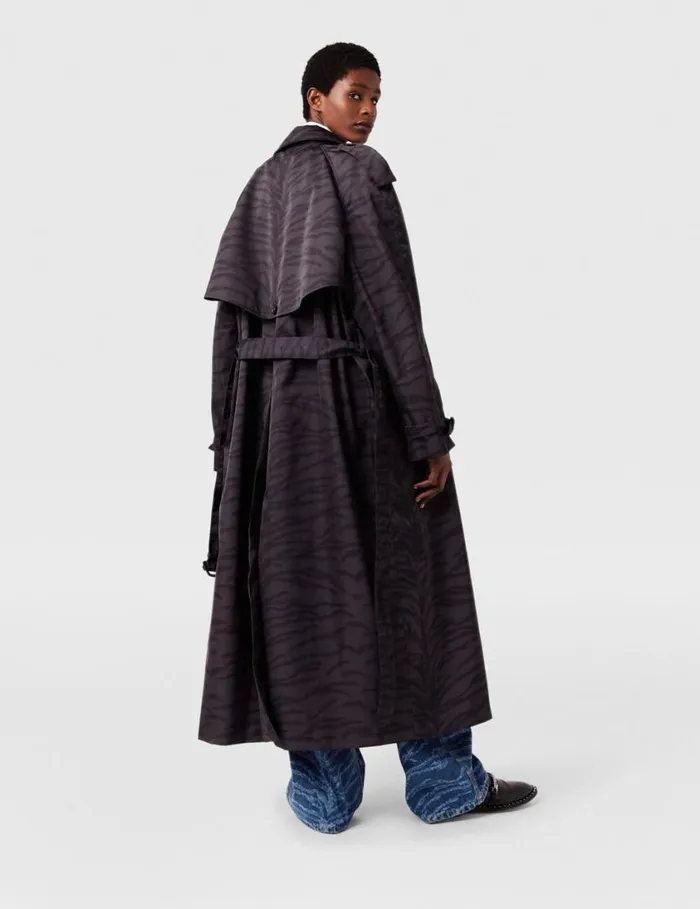 Women Tiger Print Belted Trench Coat Black Tiger Print Stella McCartney Coats And Jackets Women Tiger Print Belted Trench Coat Black Tiger Print Stella McCartney Coats And Jackets