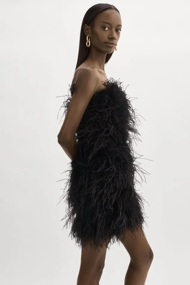 Women TRIANA Feather Dress Black LAMARQUE Dresses