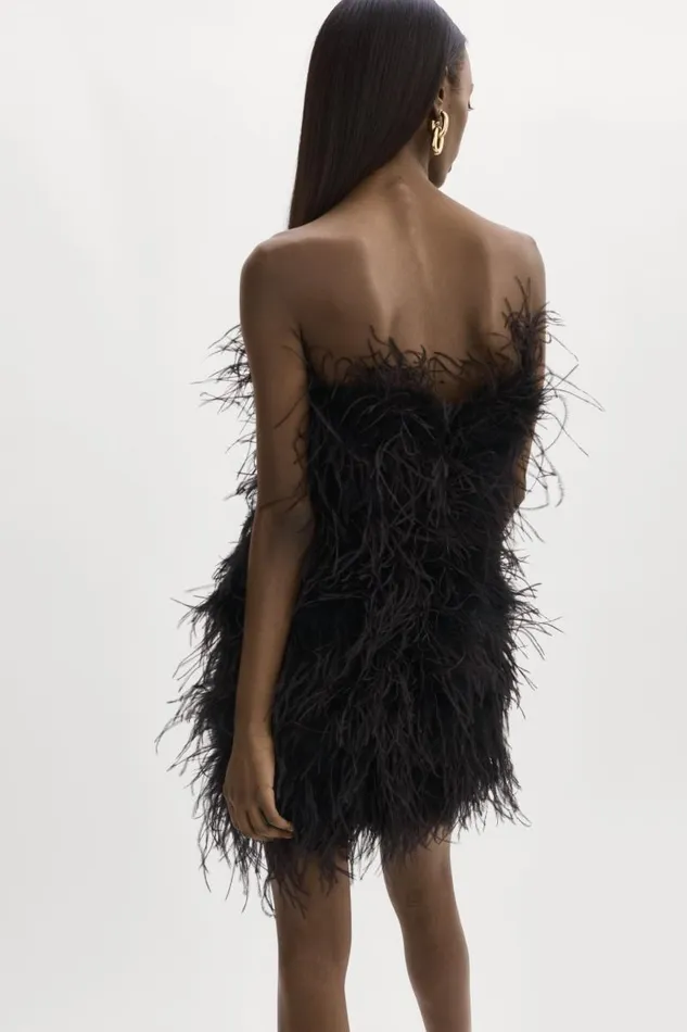 Women TRIANA Feather Dress Black LAMARQUE Dresses
