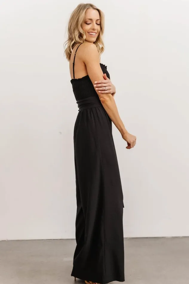 Women Vanessa Smocked Jumpsuit Black Baltic Born Jumpsuits and Rompers Women Vanessa Smocked Jumpsuit Black Baltic Born Jumpsuits and Rompers