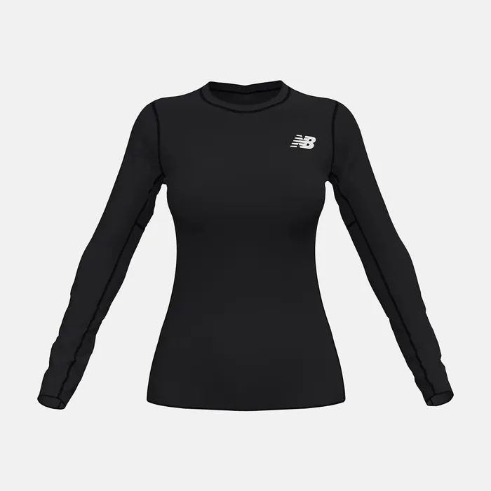Women W Baselayer Long Sleeve Top Team Black New Balance Shirts