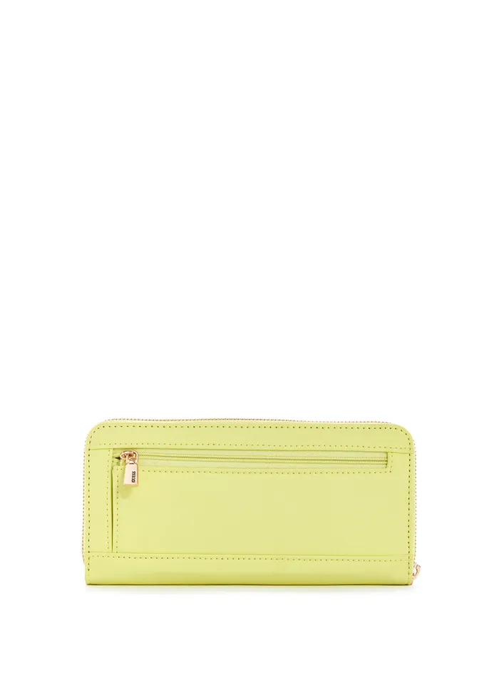 Women Wallets GUESS Eco Lime Green Gemma Large Wallet